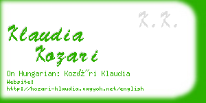 klaudia kozari business card